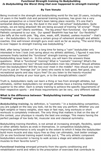 Product picture Bodybuilding vs Strength Training