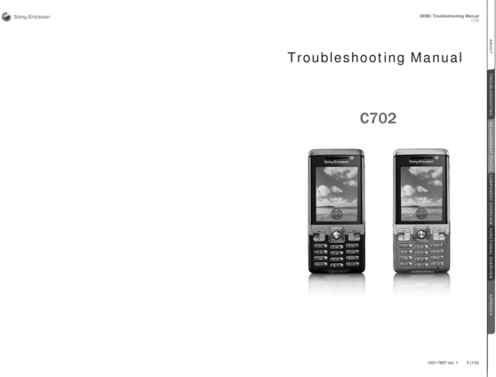 Product picture Sony Ericsson Troubleshooting Manual C702